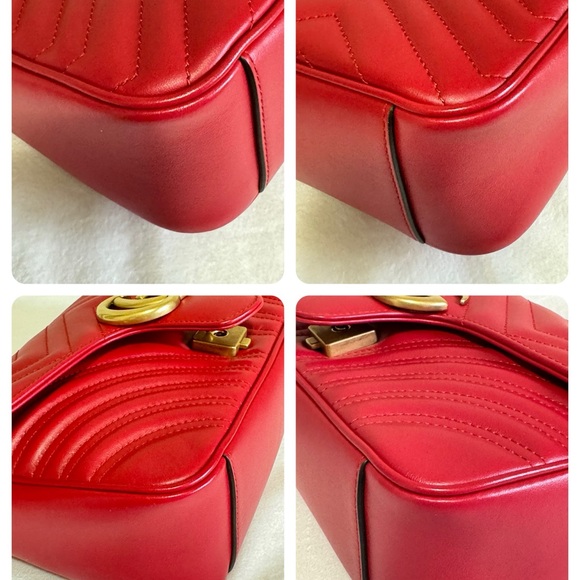🩷SOLD🩷 GUCCI MARMONT FLAP SMALL (red) - Picture 10 of 16
